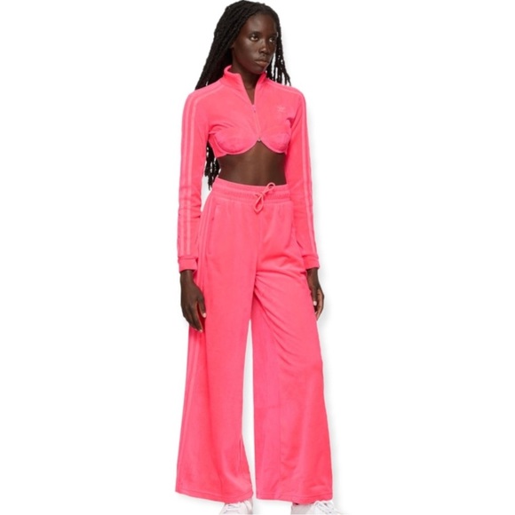 Jeremy Scott x Adidas Pants - Adidas x Jeremy Scott Velour wide leg track pants